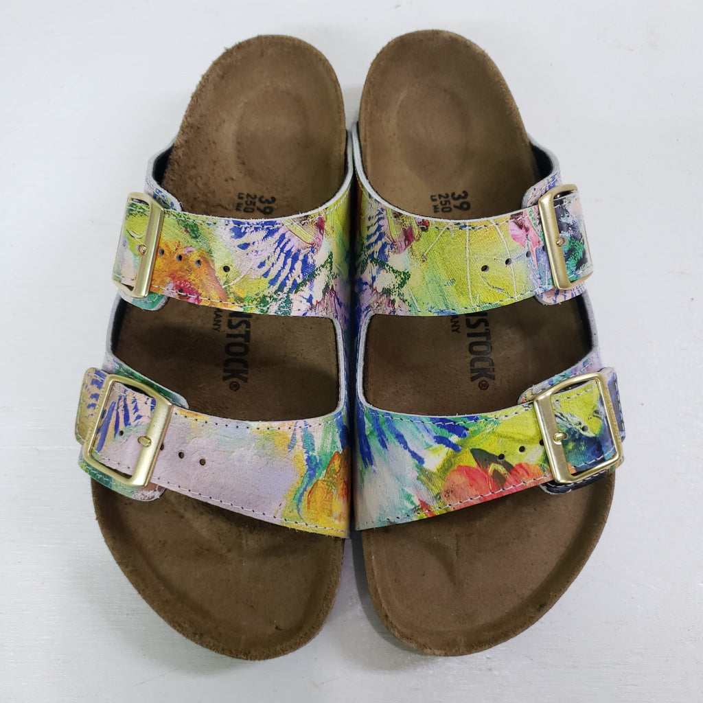 GOOD VIBES: CUSTOM BIRKENSTOCKS  by ELIZABETH BAUMGARTNER x Michael Grey