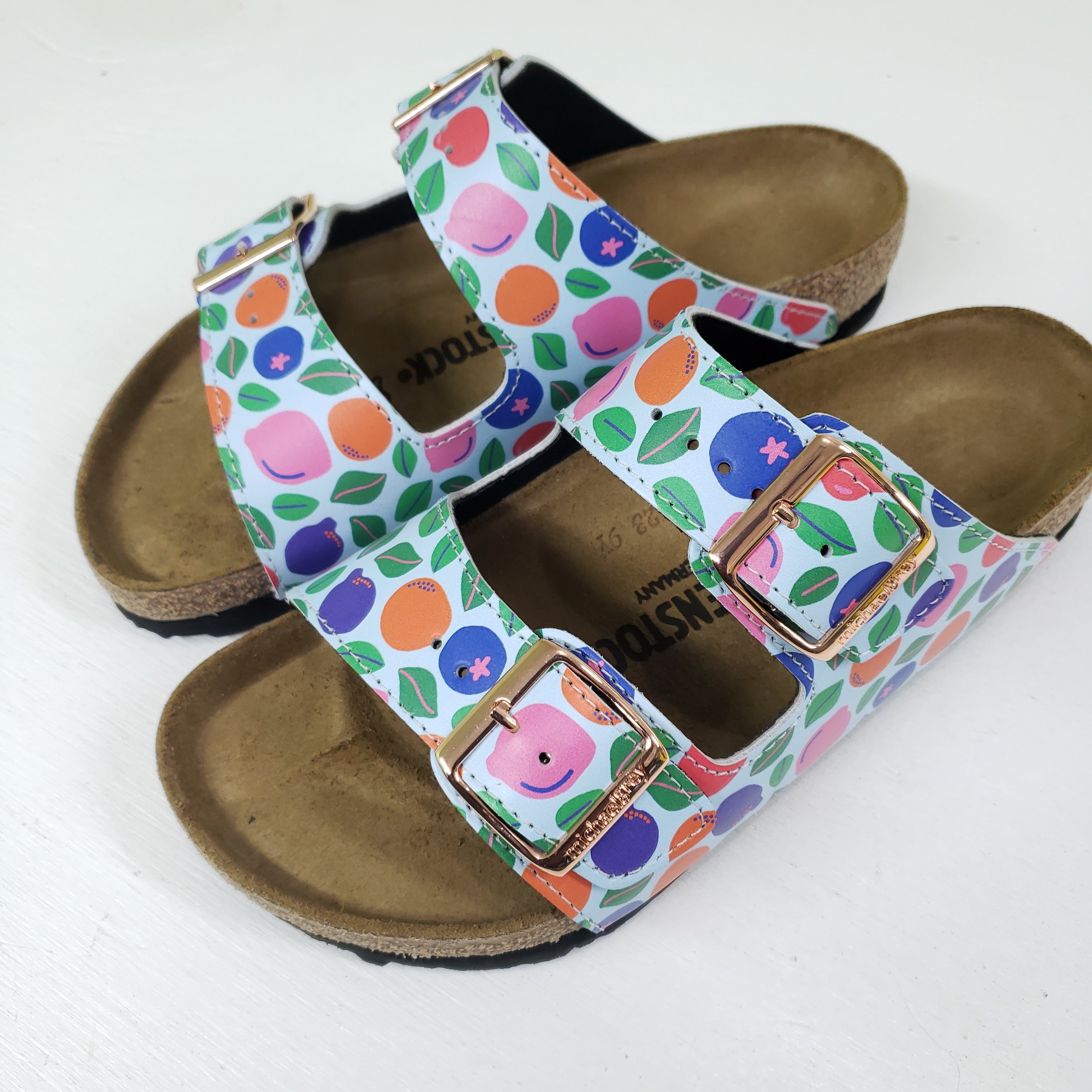 FRUITY ALL OVER: CUSTOM BIRKENSTOCKS  by BECCA FRANKS x Michael Grey