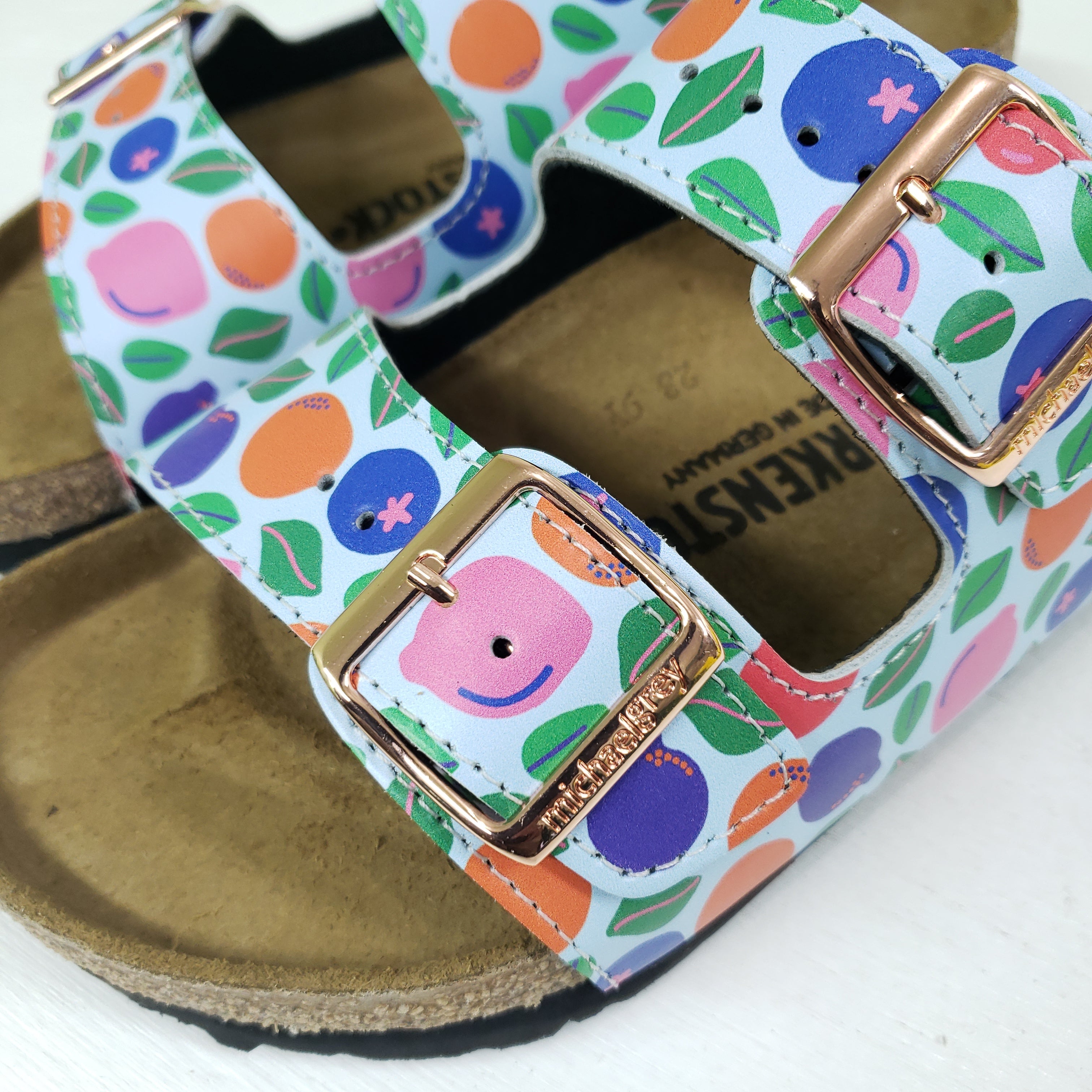 FRUITY ALL OVER: CUSTOM BIRKENSTOCKS  by BECCA FRANKS x Michael Grey