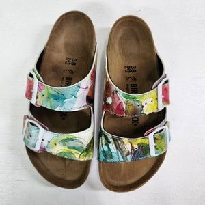 Art for your feet! Artist Cindy Larimore offers custom Birkenstock