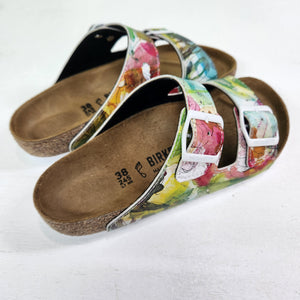 SUNSHINE STEPS: CUSTOM BIRKENSTOCKS  by ROBEN MARIE SMITH x Michael Grey