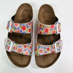 PINKY FLOWERS: CUSTOM BIRKENSTOCKS  by  SHARON NULLMEYER PAINTS- NULLSIE x Michael Grey