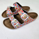 PINKY FLOWERS: CUSTOM BIRKENSTOCKS  by  SHARON NULLMEYER PAINTS- NULLSIE x Michael Grey
