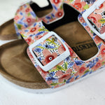 PINKY FLOWERS: CUSTOM BIRKENSTOCKS  by  SHARON NULLMEYER PAINTS- NULLSIE x Michael Grey