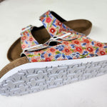 PINKY FLOWERS: CUSTOM BIRKENSTOCKS  by  SHARON NULLMEYER PAINTS- NULLSIE x Michael Grey