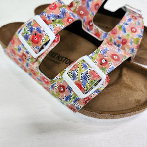 PINKY FLOWERS: CUSTOM BIRKENSTOCKS  by  SHARON NULLMEYER PAINTS- NULLSIE x Michael Grey