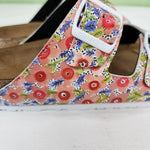 PINKY FLOWERS: CUSTOM BIRKENSTOCKS  by  SHARON NULLMEYER PAINTS- NULLSIE x Michael Grey