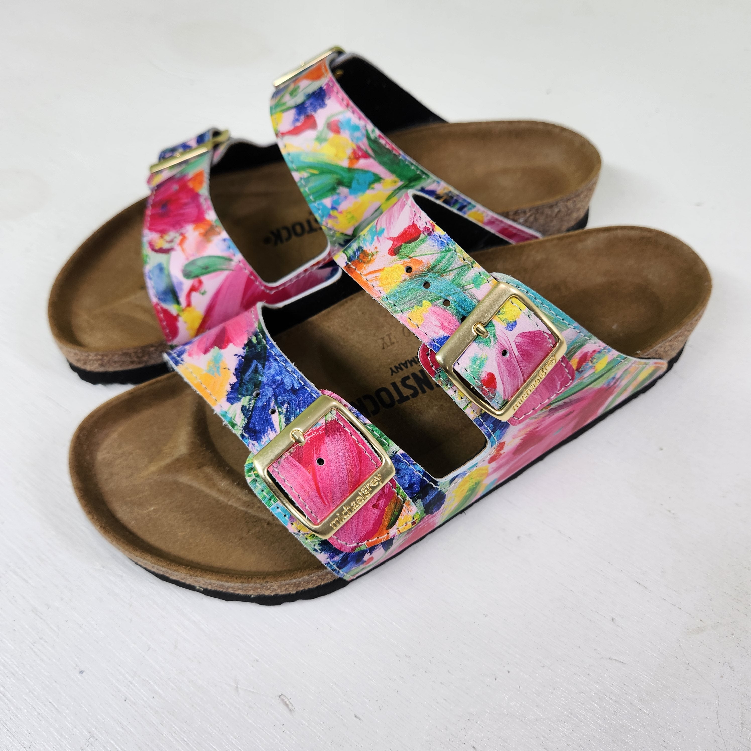 FRENCH LINEN & TULIPS : CUSTOM BIRKENSTOCKS  by JULIA FELLERS-GREEN x Michael Grey