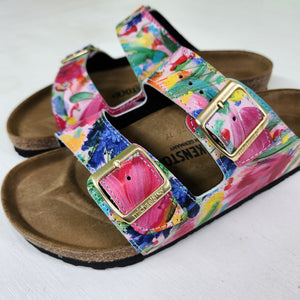 FRENCH LINEN & TULIPS : CUSTOM BIRKENSTOCKS  by JULIA FELLERS-GREEN x Michael Grey