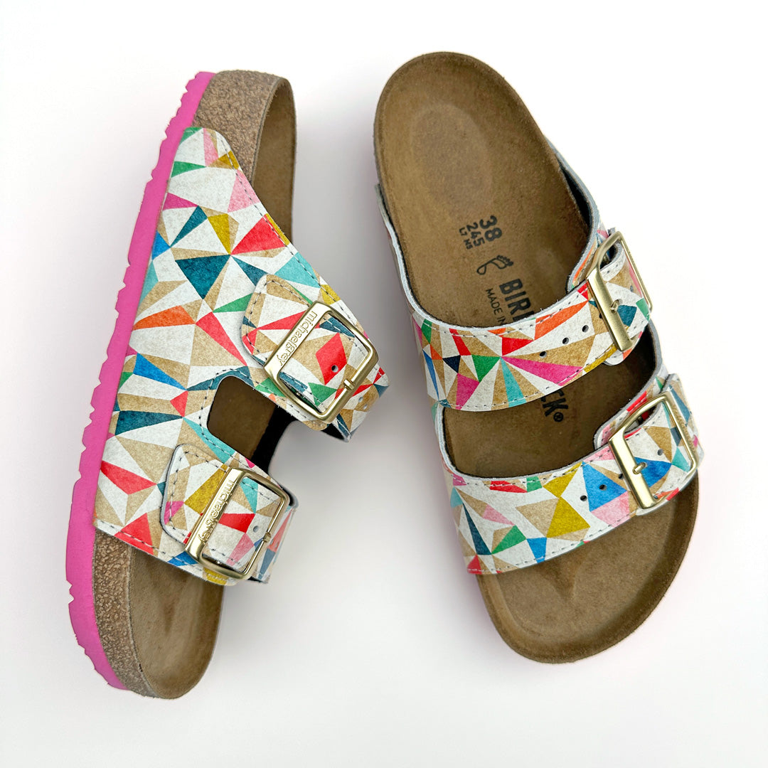KALEIDOSCOPE PATTERN CUSTOM BIRKENSTOCKS by ASTA BARRINGTON x Michael Grey