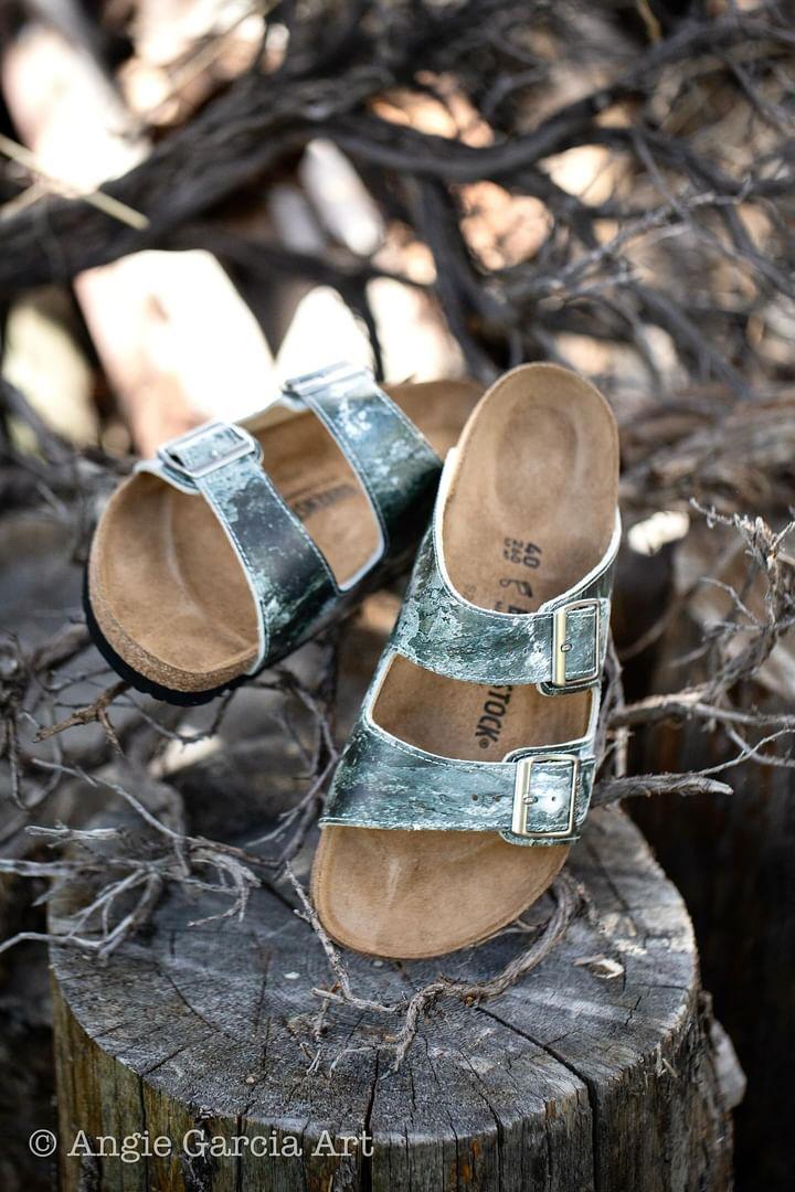 MONTANA SOOT:  CUSTOM BIRKENSTOCKS  by ANGIE CRAGWICK x Michael Grey