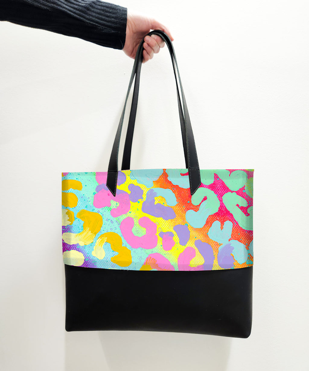RAINBOW LEOPARD : TOTE  by VAL SULLIVAN x Michael Grey