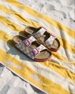 LOUIS VUITTON: CUSTOM BIRKENSTOCK AZURE PINK DAMIER: CRAFTED BY MICHAEL GREY
