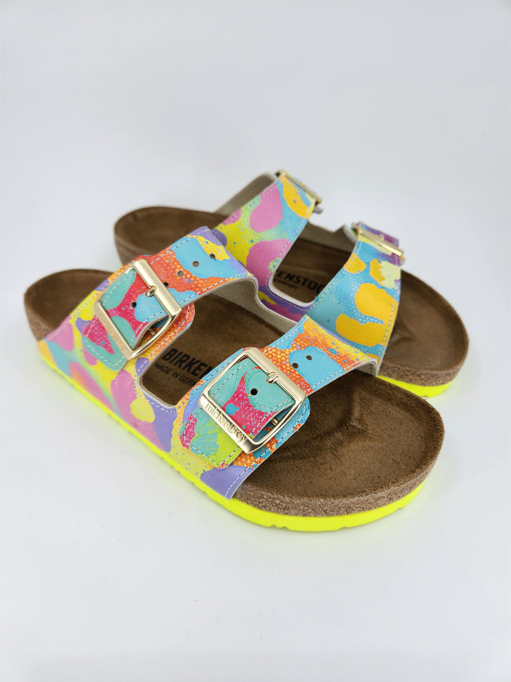 RAINBOW LEOPARD: CUSTOM BIRKENSTOCKS  by VAL SULLIVAN x Michael Grey