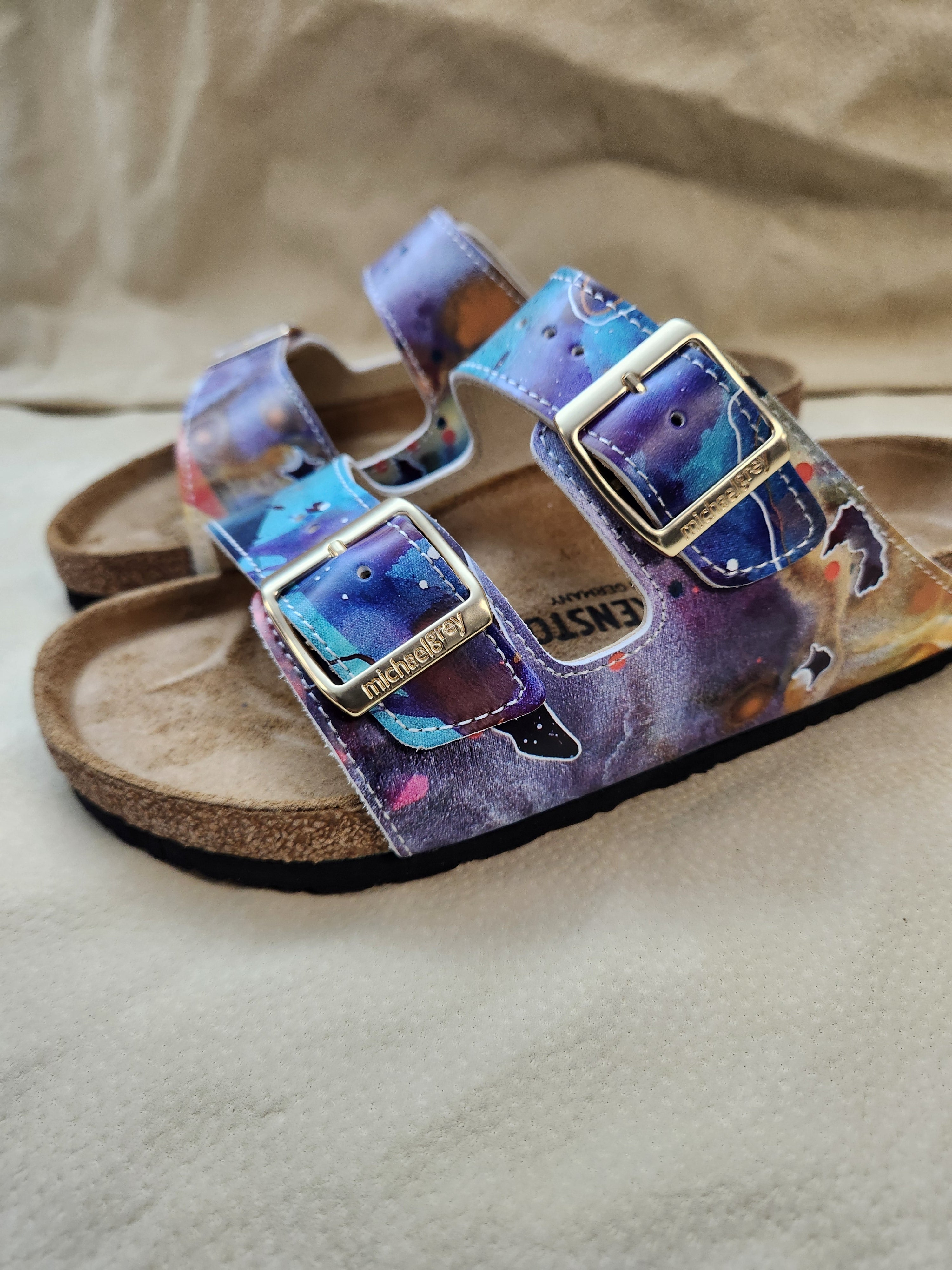 WATERLINE CUSTOM BIRKENSTOCKS  by PAMELA J. BLACK ART x Michael Grey