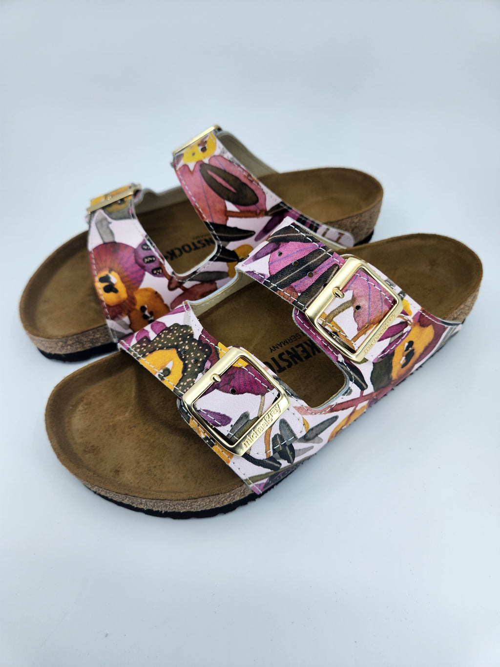 PINK FLOWER : CUSTOM BIRKENSTOCKS  by MARIA MONTIEL x Michael Grey
