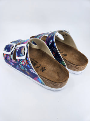 BLUE FLOWER : CUSTOM BIRKENSTOCKS  by MARIA MONTIEL x Michael Grey