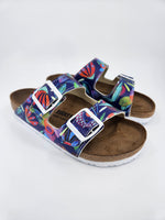BLUE FLOWER : CUSTOM BIRKENSTOCKS  by MARIA MONTIEL x Michael Grey