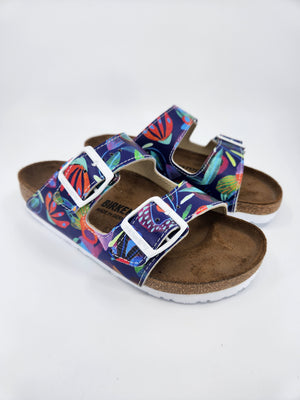 BLUE FLOWER : CUSTOM BIRKENSTOCKS  by MARIA MONTIEL x Michael Grey