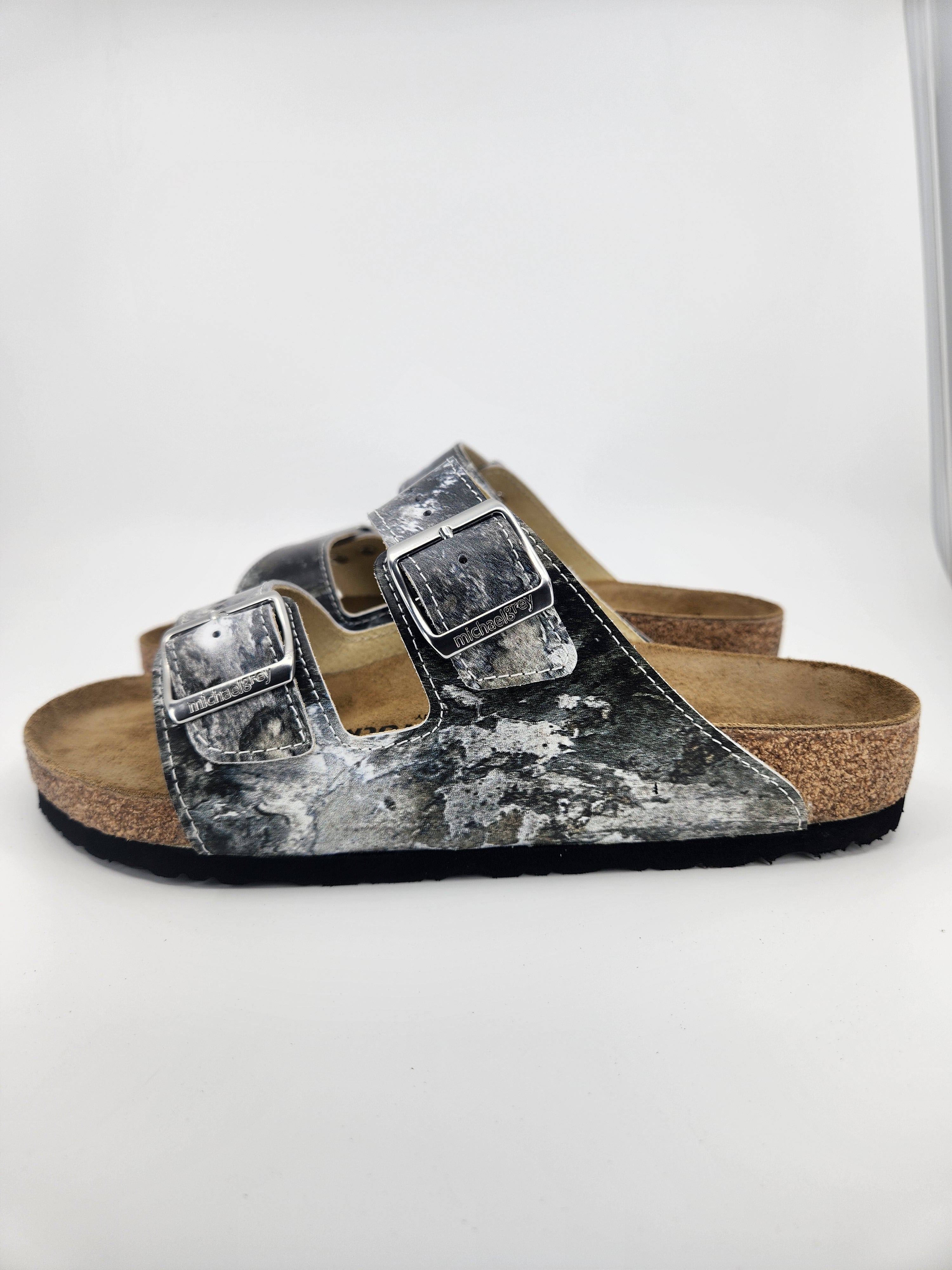 MONTANA SOOT:  CUSTOM BIRKENSTOCKS  by ANGIE CRAGWICK x Michael Grey