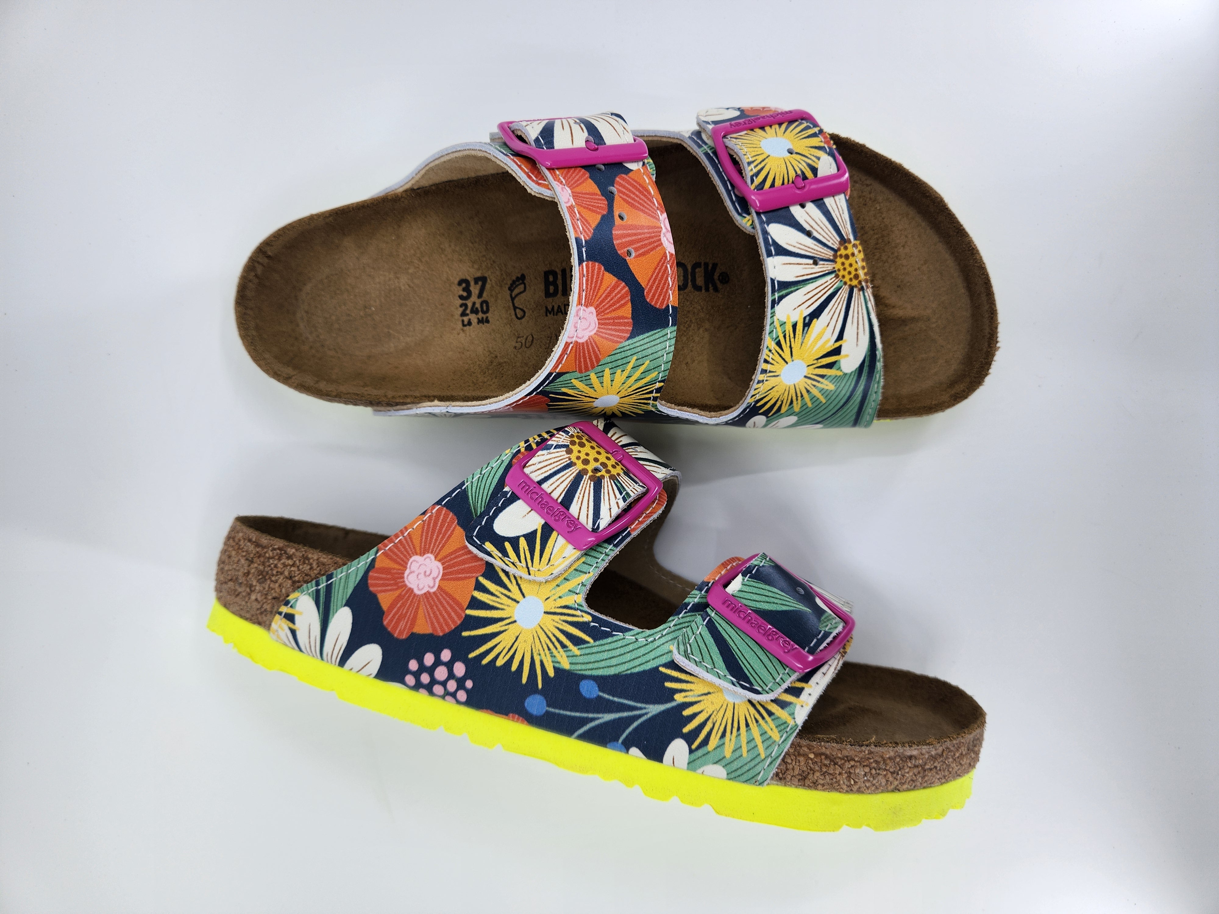 SUMMER BOUNTY: CUSTOM BIRKENSTOCKS  by REBECCA WOOLBRIGHT x Michael Grey