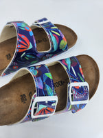BLUE FLOWER : CUSTOM BIRKENSTOCKS  by MARIA MONTIEL x Michael Grey