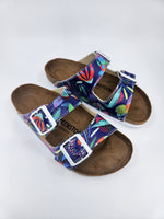BLUE FLOWER : CUSTOM BIRKENSTOCKS  by MARIA MONTIEL x Michael Grey