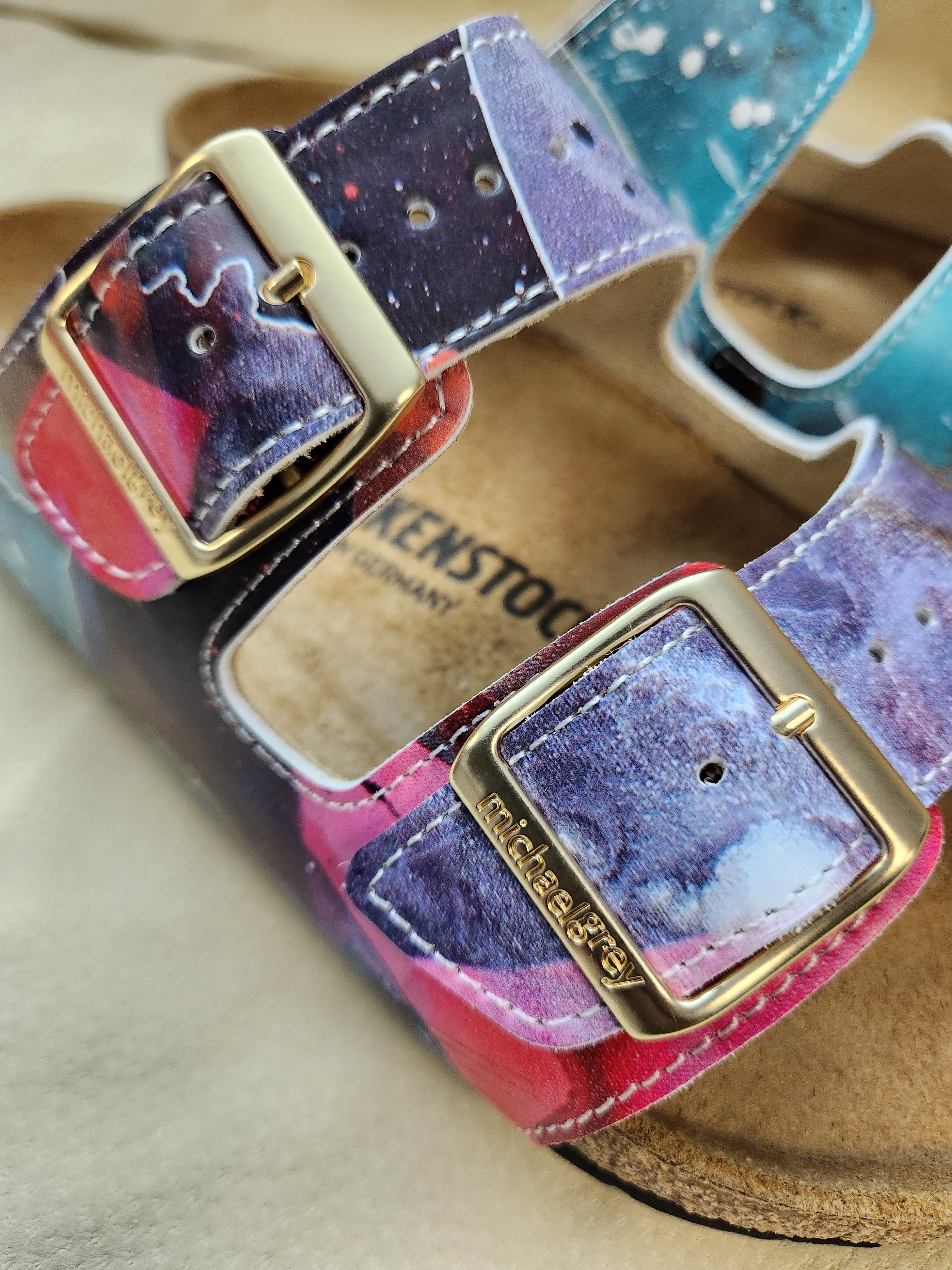 WATERLINE CUSTOM BIRKENSTOCKS  by PAMELA J. BLACK ART x Michael Grey