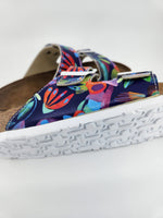 BLUE FLOWER : CUSTOM BIRKENSTOCKS  by MARIA MONTIEL x Michael Grey