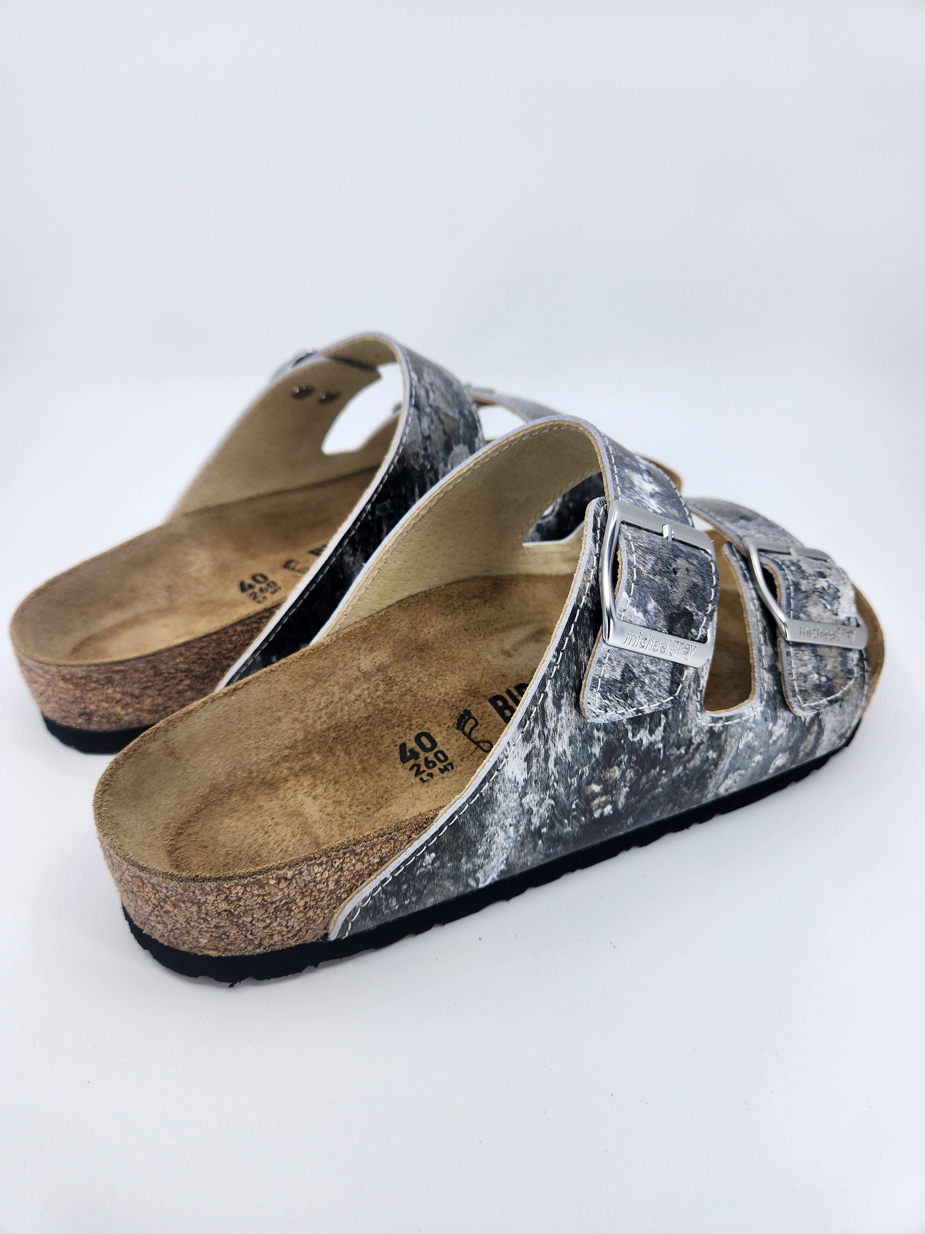 MONTANA SOOT:  CUSTOM BIRKENSTOCKS  by ANGIE CRAGWICK x Michael Grey