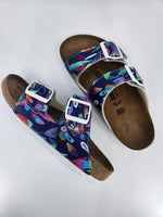 BLUE FLOWER : CUSTOM BIRKENSTOCKS  by MARIA MONTIEL x Michael Grey