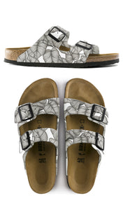 INK PHILODENDRON CUSTOM BIRKENSTOCKS  by Nurkhi Paints x Michael Grey