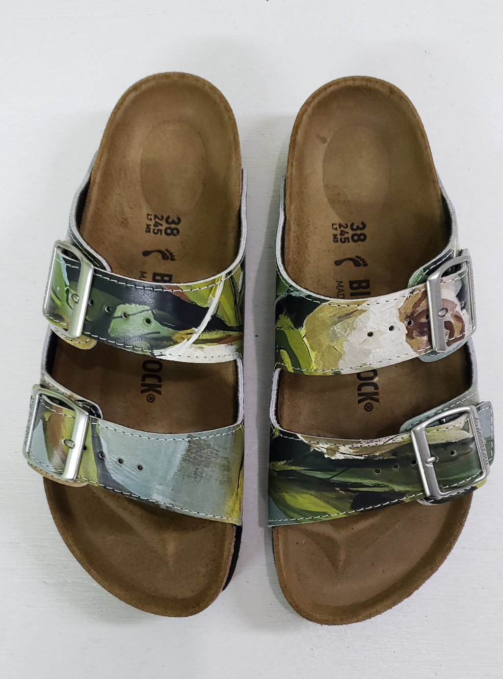 TULIPS AND LIMES: CUSTOM BIRKENSTOCKS  by MARJORIE MAE x Michael Grey