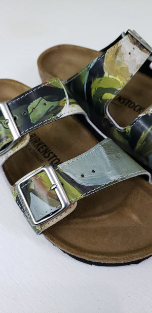 TULIPS AND LIMES: CUSTOM BIRKENSTOCKS  by MARJORIE MAE x Michael Grey