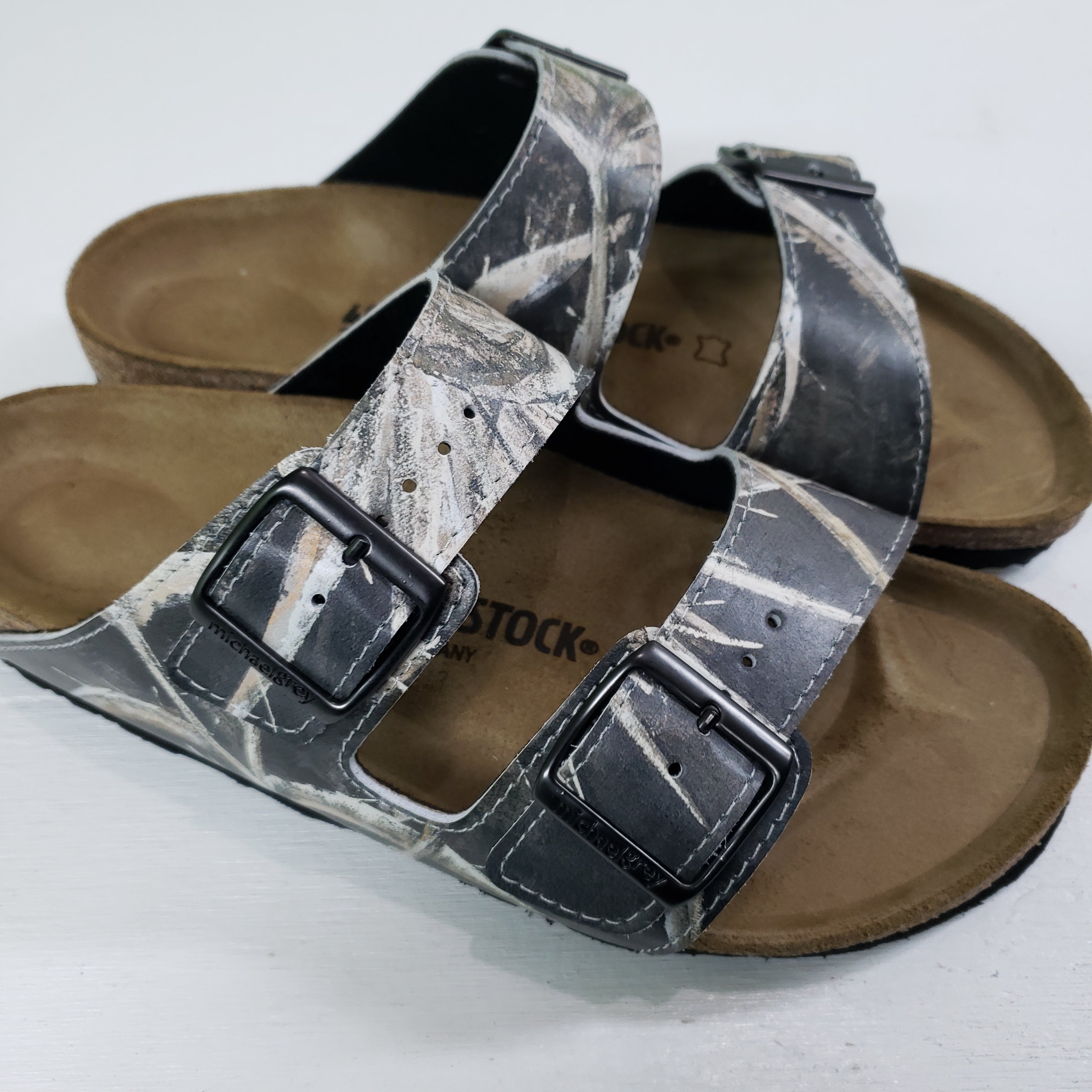 PARROTS: CUSTOM BIRKENSTOCKS  by MARIANNA KATSOULIDI x Michael Grey