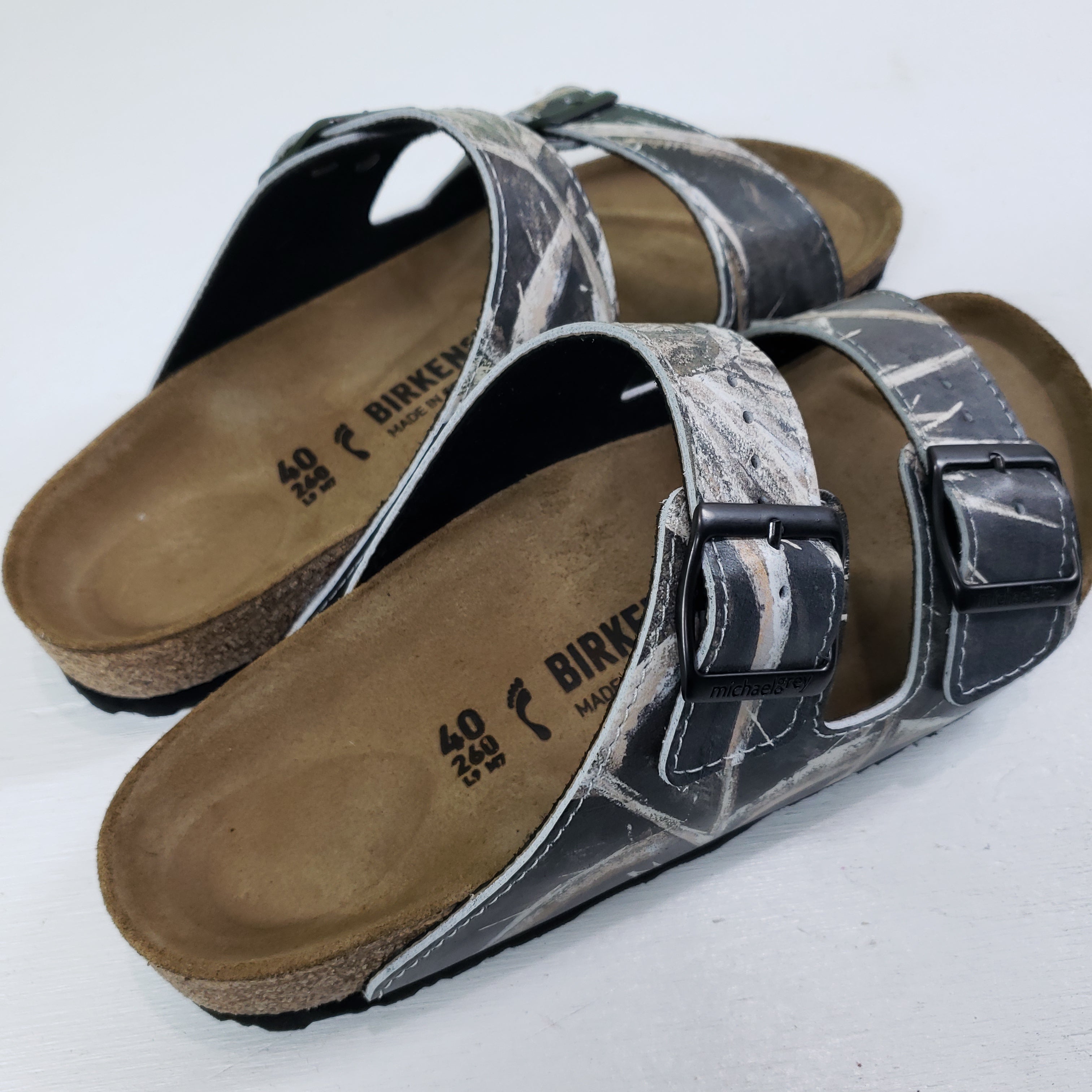 PARROTS: CUSTOM BIRKENSTOCKS  by MARIANNA KATSOULIDI x Michael Grey