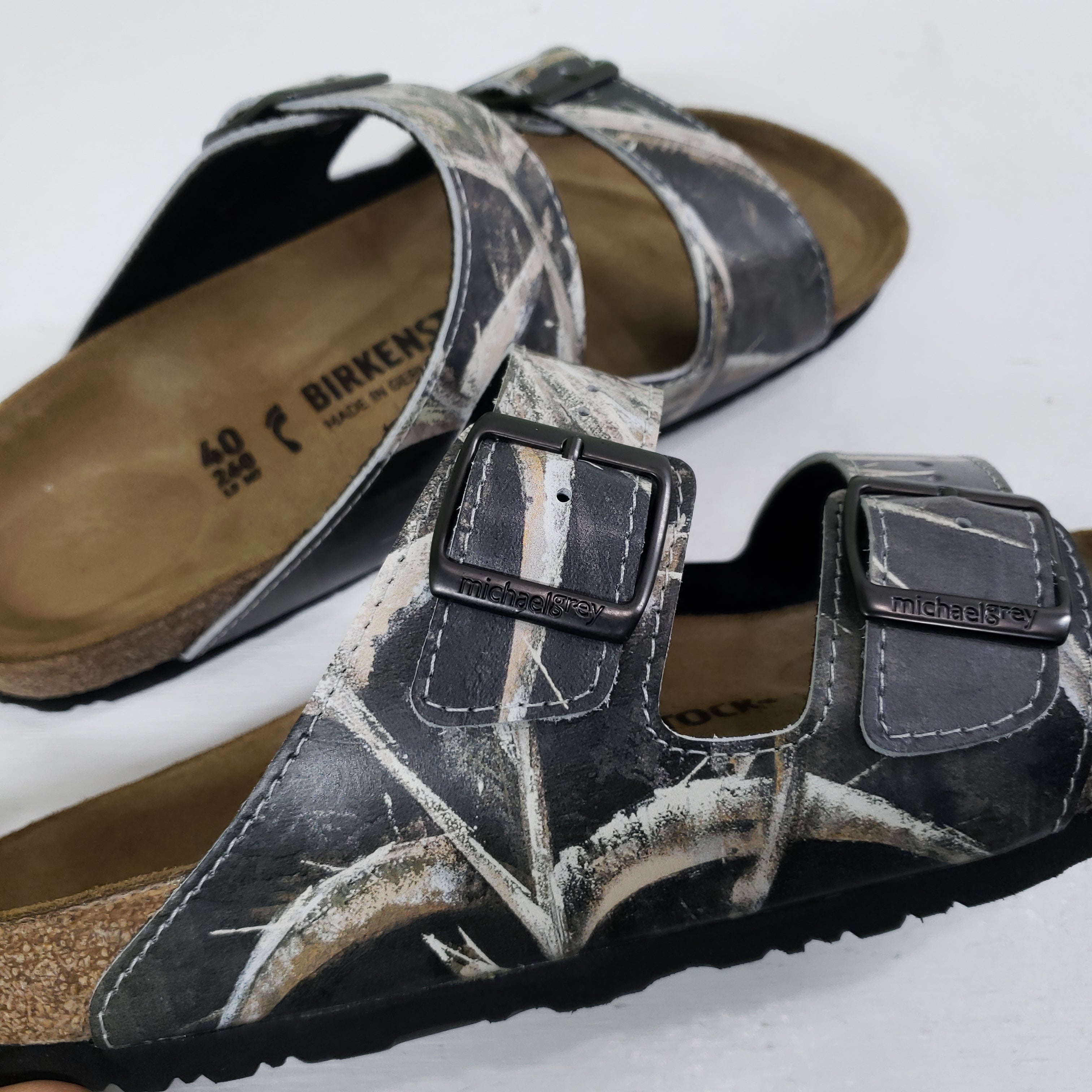 PARROTS: CUSTOM BIRKENSTOCKS  by MARIANNA KATSOULIDI x Michael Grey