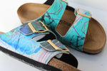 PLAYING WITH FIRE CUSTOM BIRKENSTOCKS  by WENDY MCWILLIAMS x Michael Grey