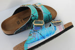 PLAYING WITH FIRE CUSTOM BIRKENSTOCKS  by WENDY MCWILLIAMS x Michael Grey
