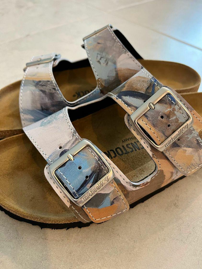 Painted Birkenstock's, custom made. Vermont themed.