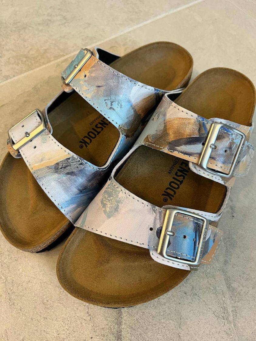 SEASIDE: CUSTOM BIRKENSTOCKS  by CAT TESLA ART x Michael Grey