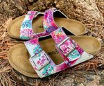 MAGICAL GARDEN: CUSTOM BIRKENSTOCKS  by KIMBERLY DEENE LANGLOIS x Michael Grey