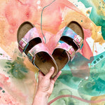 LIGHT RETURNS CUSTOM BIRKENSTOCKS  by PAMELA J. BLACK ART x Michael Grey