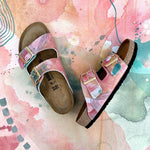 LIGHT RETURNS CUSTOM BIRKENSTOCKS  by PAMELA J. BLACK ART x Michael Grey