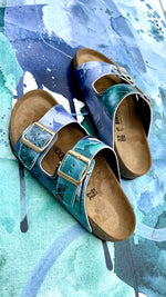 MOVING FORWARD CUSTOM BIRKENSTOCKS  by PAMELA J. BLACK ART x Michael Grey