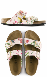 BUTTERFLIES AND BIRDS:  CUSTOM BIRKENSTOCKS  by Patti Sokol  x Michael Grey