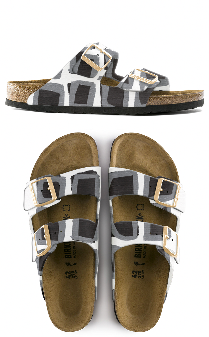 BLACK PATTERN:  CUSTOM BIRKENSTOCKS  by YVONNE  CLAVELOUX  x Michael Grey