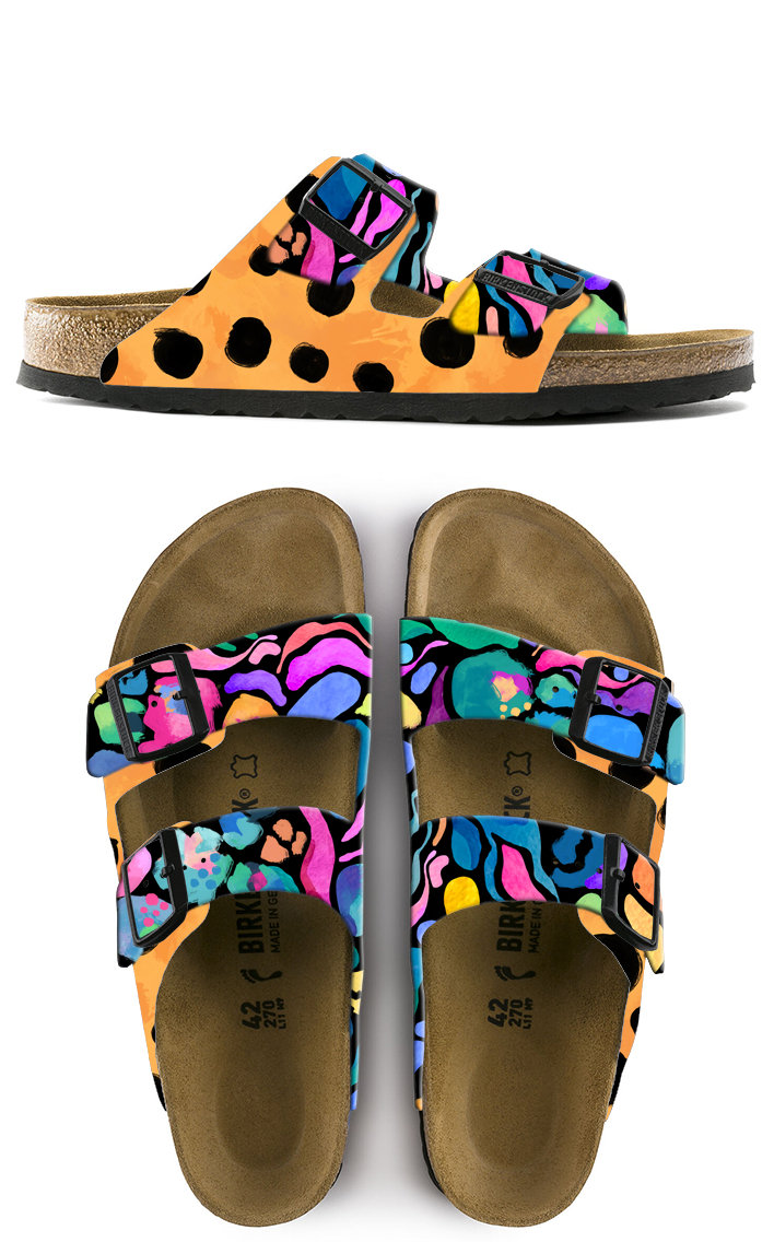 AFRICA  CUSTOM BIRKENSTOCKS  by KASEY RAINBOW x Michael Grey