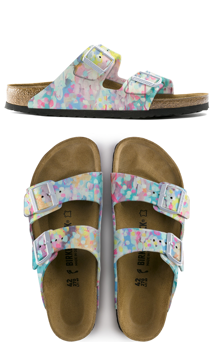 RAINBOW SNOW CUSTOM BIRKENSTOCKS  by COURTS LIPPETT ART x Michael Grey