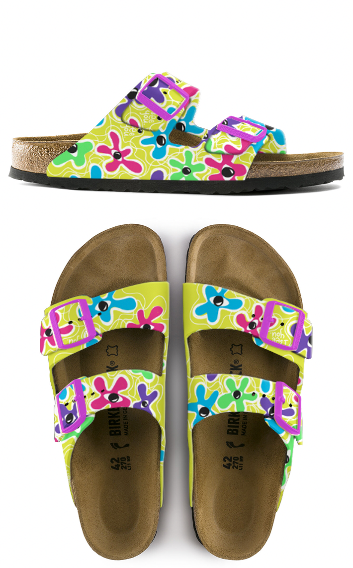 I SEE YOU:  CUSTOM BIRKENSTOCKS  by DALILA RUBIN WEISS " Dalis Colourbox" x Michael Grey